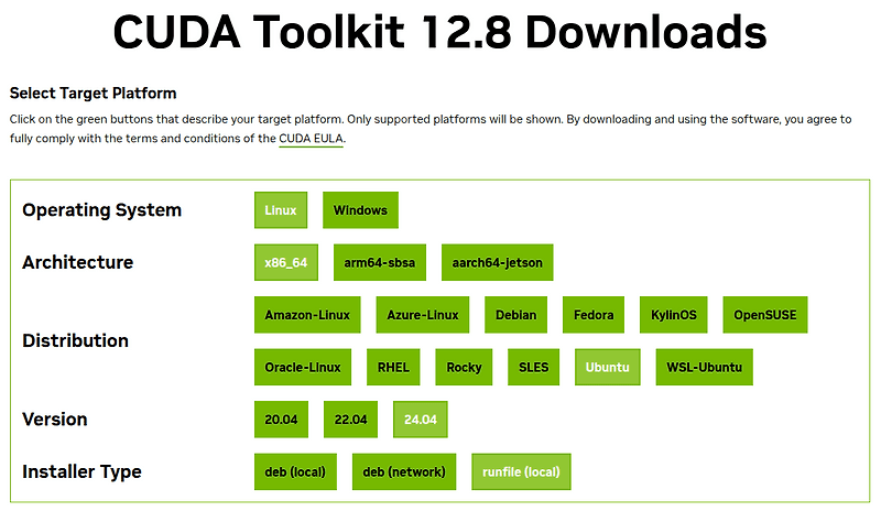 Ubuntu 22.04에 CUDA 12.8 설치하기